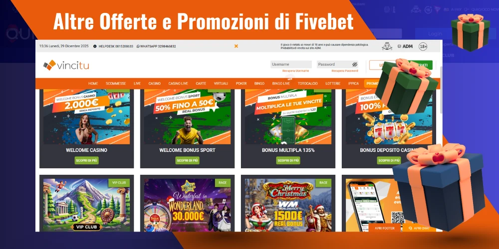 Altre Offerte e Promozioni di FiveBet